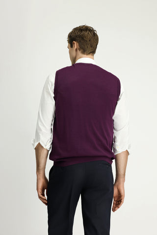  Koyu Bordo V Yaka Pamuklu Kaşmir Triko Süveter