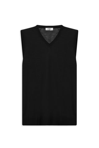  Siyah V Yaka Yünlü Triko Süveter