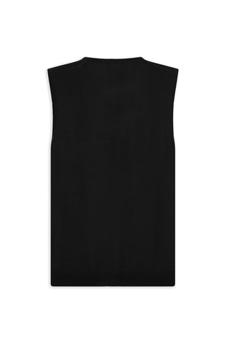  Siyah V Yaka Yünlü Triko Süveter