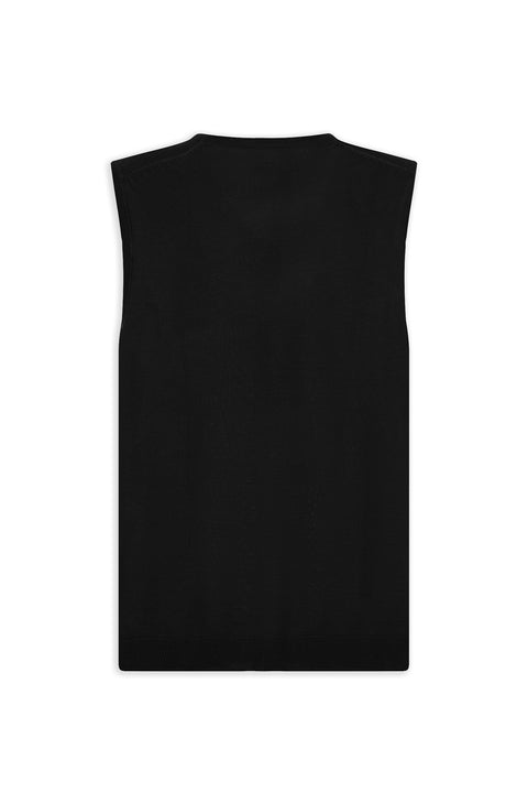 Siyah V Yaka Yünlü Triko Süveter