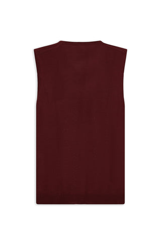  Koyu Bordo V Yaka Yünlü Triko Süveter