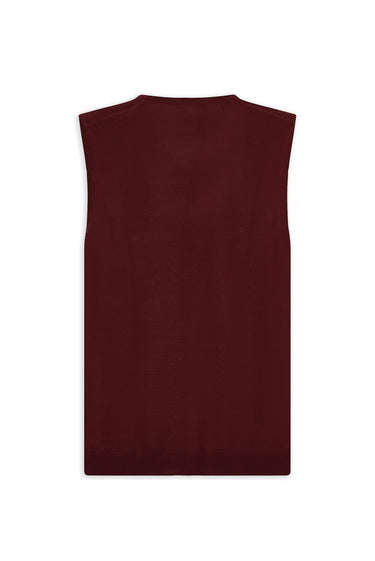  Koyu Bordo V Yaka Yünlü Triko Süveter