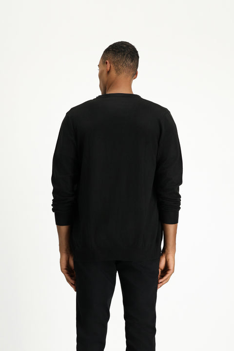 Siyah Pamuklu Triko Hırka