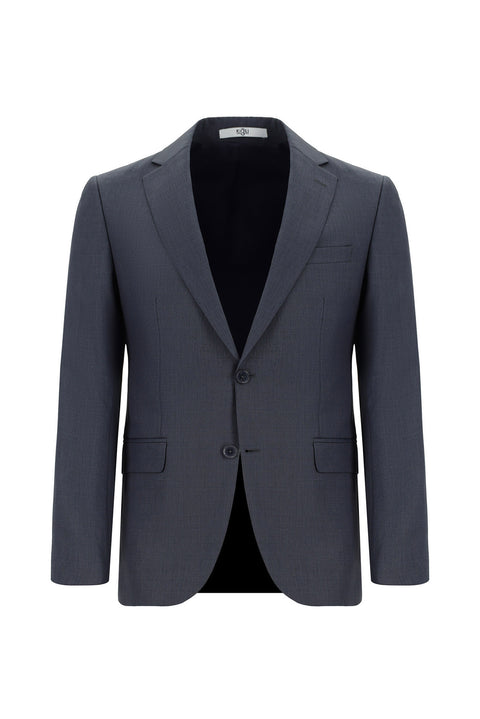 Açık Füme 6 Drop Regular Fit Standart Kesim Desenli Takım Elbise