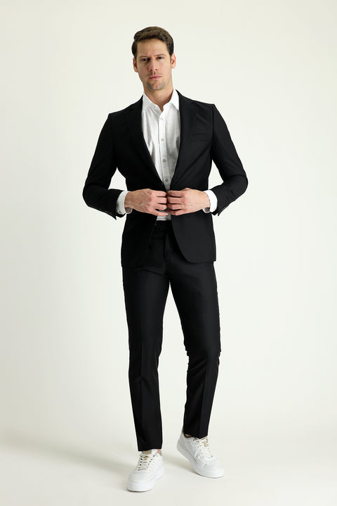 Black 7 Drop Slim Fit Narrow Cut Suit