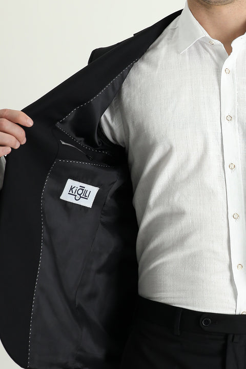 Black 7 Drop Slim Fit Narrow Cut Suit