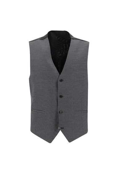 Açık Siyah Slim Fit Dar Kesim Kombinli Yelekli Takım Elbise