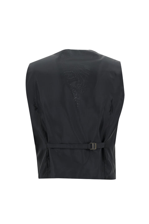 Açık Siyah 7 Drop Slim Fit Dar Kesim Kombinli Yelekli Takım Elbise