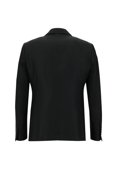 Siyah Slim Fit Dar Kesim Kombinli Yelekli Takım Elbise