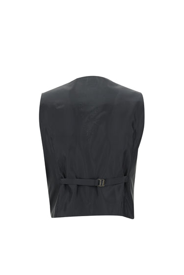 Siyah Slim Fit Dar Kesim Kombinli Yelekli Takım Elbise
