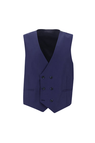 Orta Lacivert Super Slim Fit Ekstra Dar Kesim Fit Klasik Yelekli Takım Elbise