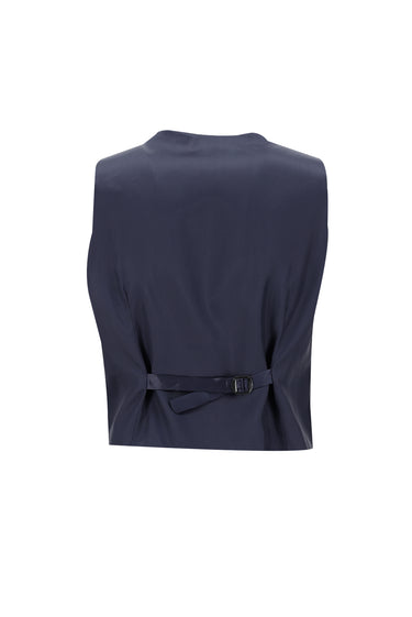 Orta Lacivert Super Slim Fit Ekstra Dar Kesim Fit Klasik Yelekli Takım Elbise
