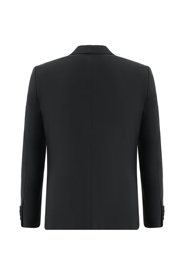 Siyah Slim Fit Dar Kesim Yelekli Klasik Takım Elbise
