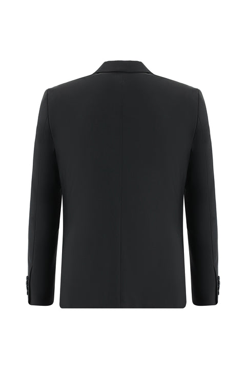 Siyah 7 Drop Slim Fit Dar Kesim Yelekli Takım Elbise