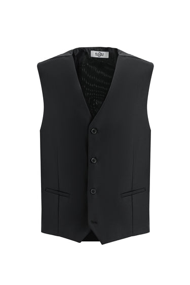 Siyah Slim Fit Dar Kesim Yelekli Klasik Takım Elbise