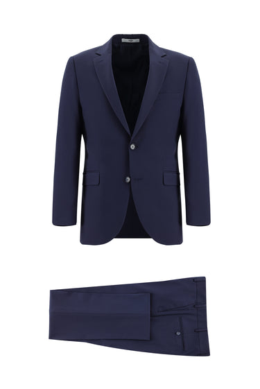 Koyu Lacivert Slim Fit Dar Kesim Klasik Takım Elbise