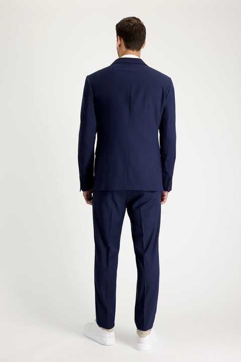 Light Navy Blue 7 Drop Slim Fit Patterned Suit