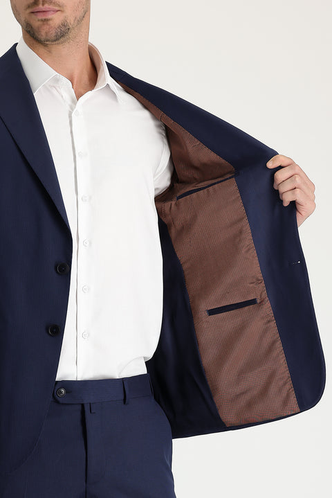 Açık Lacivert 7 Drop Slim Fit Dar Kesim Desenli Takım Elbise