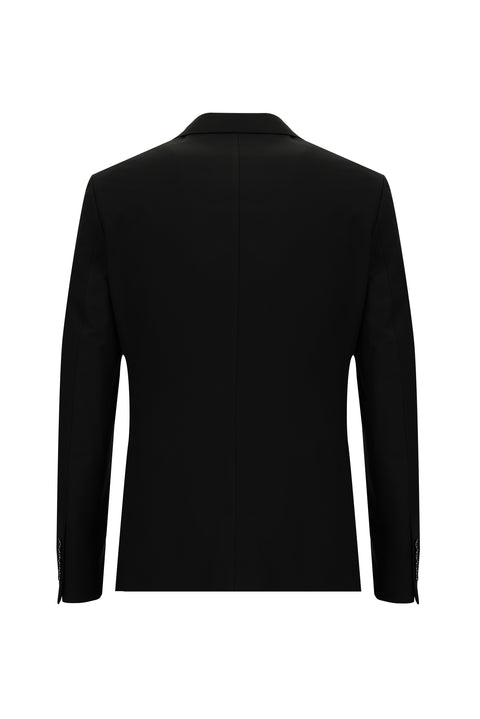 Siyah 7 Drop Slim Fit Dar Kesim Yelekli Takım Elbise