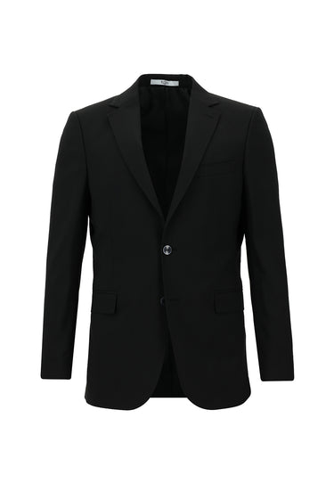 Siyah Slim Fit Dar Kesim Yünlü Klasik Takım Elbise