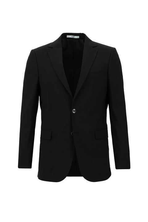 Siyah 7 Drop Slim Fit Dar Kesim Yünlü Takım Elbise