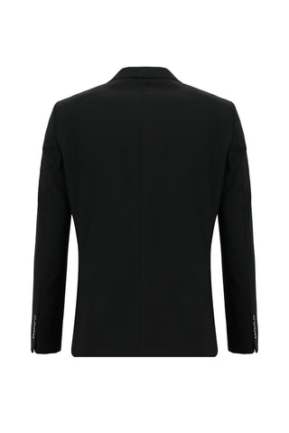  Siyah 4 Drop Relaxed Fit Rahat Kesim Yünlü Takım Elbise
