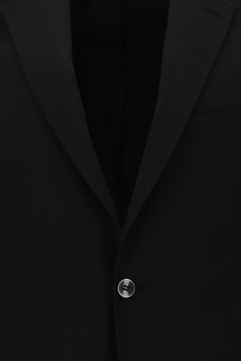 Siyah 4 Drop Relaxed Fit Rahat Kesim Yünlü Takım Elbise