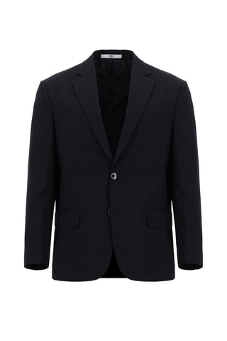  Koyu Lacivert Relaxed Fit Rahat Kesim Yünlü Klasik Takım Elbise