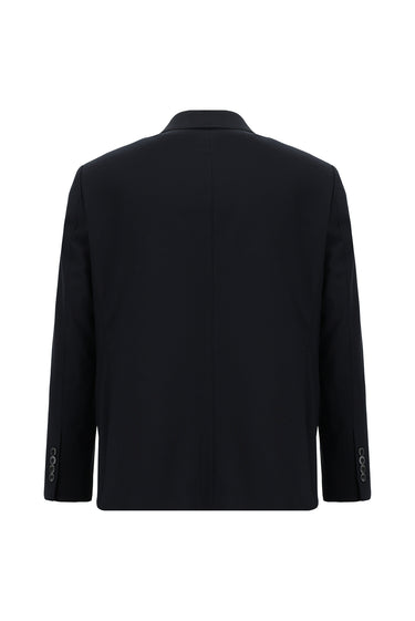 Koyu Lacivert Slim Fit Dar Kesim Yünlü Klasik Takım Elbise