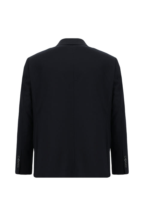 Koyu Lacivert 7 Drop Slim Fit Dar Kesim Yünlü Takım Elbise