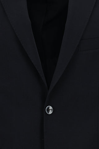  Koyu Lacivert Relaxed Fit Rahat Kesim Yünlü Klasik Takım Elbise