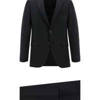 Siyah 4 Drop Relaxed Fit Rahat Kesim Yünlü Takım Elbise