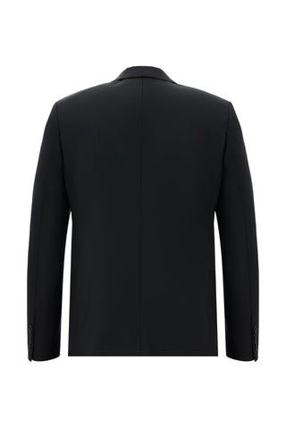  Siyah 7 Drop Slim Fit Dar Kesim Yünlü Takım Elbise