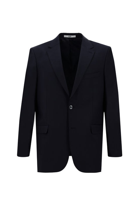 Koyu Lacivert 4 Drop Relaxed Fit Rahat Kesim Yünlü Takım Elbise