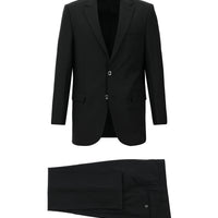 Siyah 4 Drop Relaxed Fit Rahat Kesim Yünlü Takım Elbise