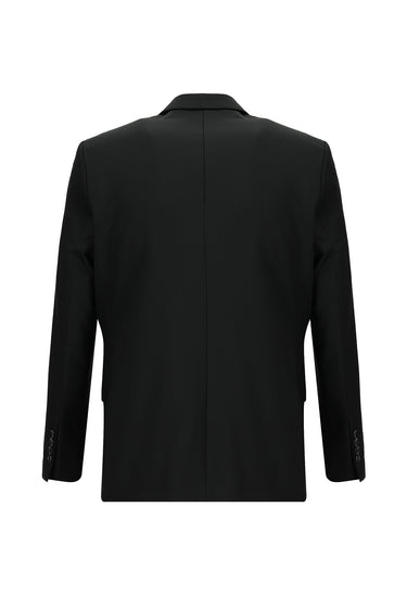  Siyah Relaxed Fit Rahat Kesim Yünlü Klasik Takım Elbise