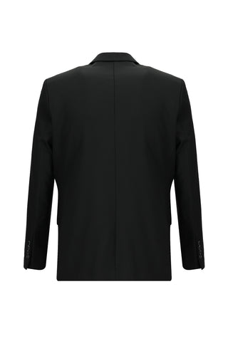  Siyah 4 Drop Relaxed Fit Rahat Kesim Yünlü Takım Elbise