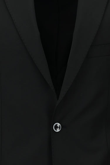 Siyah Slim Fit Dar Kesim Yünlü Klasik Takım Elbise