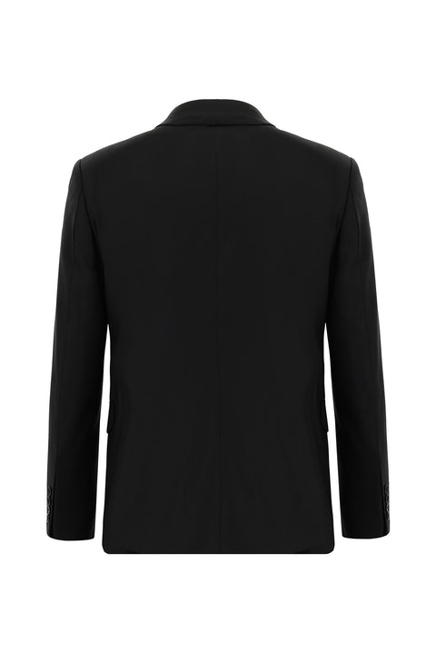 Black 6-Drop Regular Fit Standard Cut Wool Suit