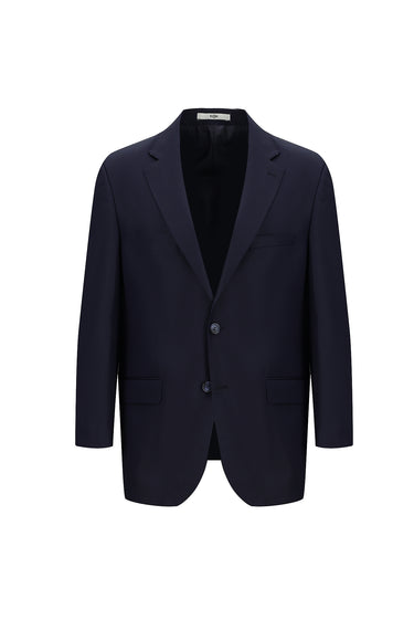 Koyu Lacivert Relaxed Fit Rahat Kesim Klasik Desenli Takım Elbise