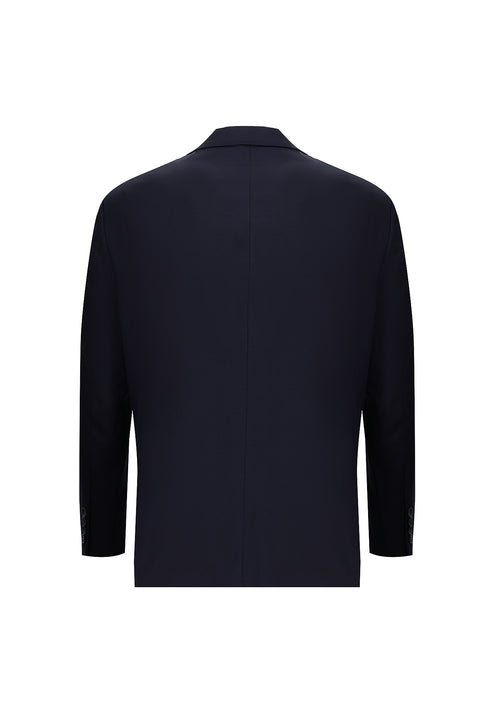 Koyu Lacivert 4 Drop Relaxed Fit Rahat Kesim Desenli Takım Elbise
