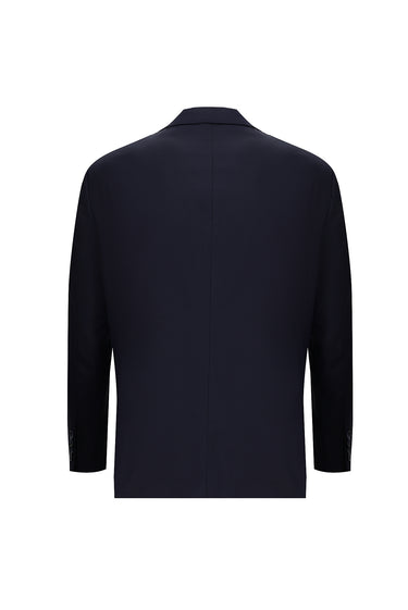 Koyu Lacivert Relaxed Fit Rahat Kesim Klasik Desenli Takım Elbise