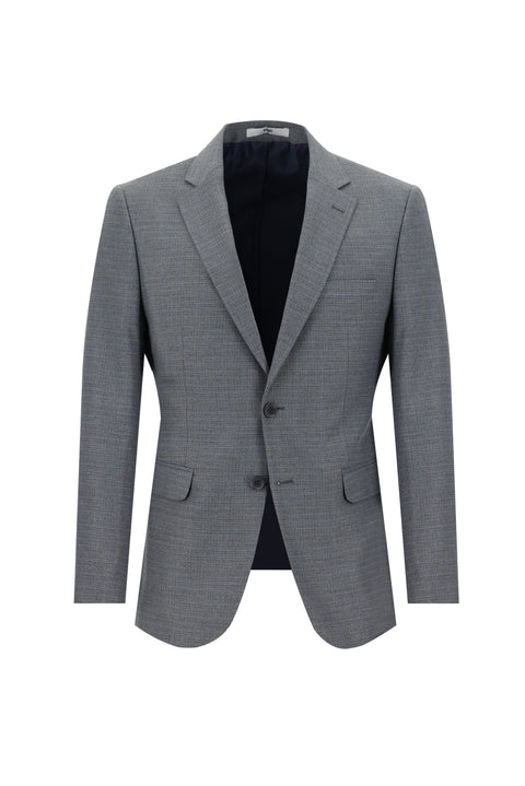 Orta Füme 6 Drop Regular Fit Standart Kesim Beli Lastikli İpli Desenli Takım Elbise