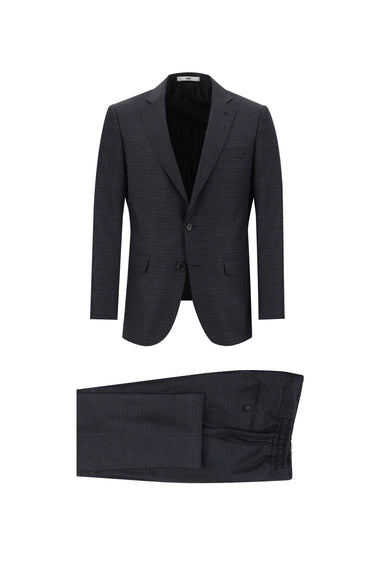 Marengo Slim Fit Dar Kesim Beli Lastikli İpli Desenli Takım Elbise