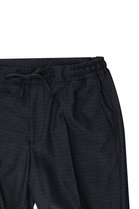 Marengo 7 Drop Slim Fit Dar Kesim Beli Lastikli İpli Desenli Takım Elbise
