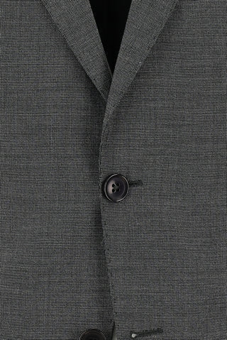  Orta Antrasit Slim Fit Dar Kesim Beli Lastikli İpli Desenli Takım Elbise