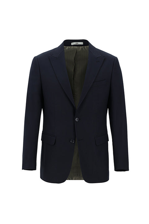 Koyu Lacivert 6 Drop Regular Fit Standart Kesim Beli Lastikli İpli Desenli Takım Elbise