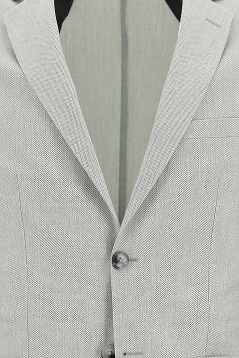 Orta Gri 7 Drop Super Slim Fit Eksra Dar Kesim Beli Lastikli İpli Desenli Takım Elbise