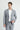 Orta Füme Slim Fit Dar Kesim Beli Lastikli İpli Takım Elbise