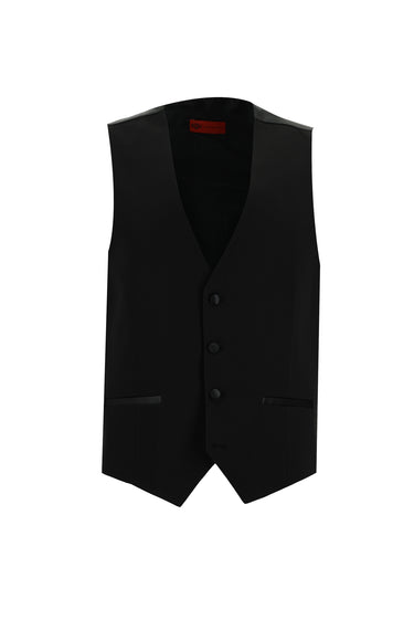 Siyah Slim Fit Dar Kesim Şal Yaka Yelekli Smokin & Damatlık